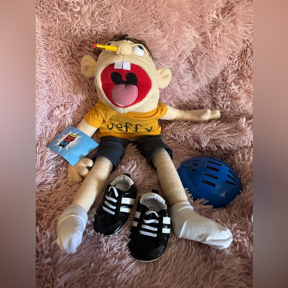 Plush JEFFY Puppet Toy with Accessories
